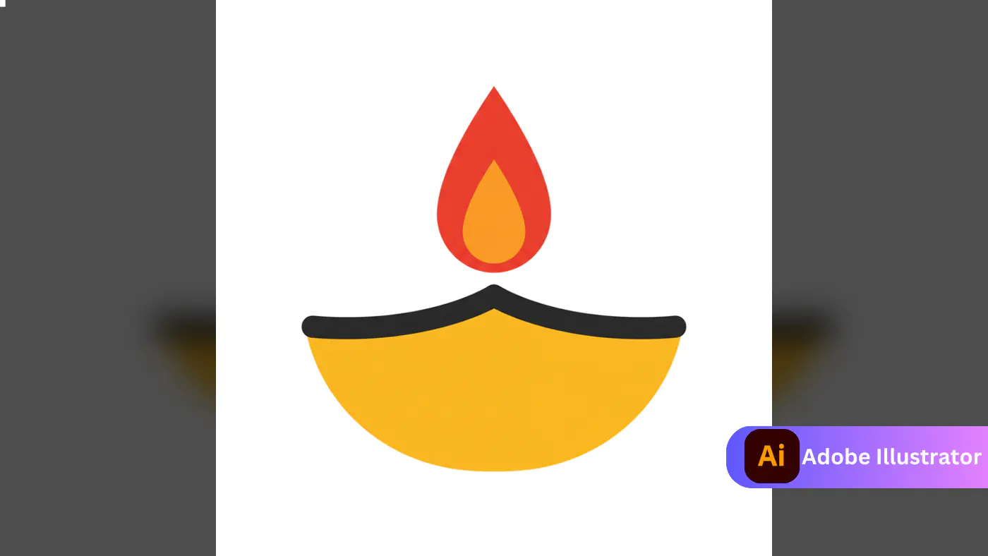 Simplified Diya Flame Icon