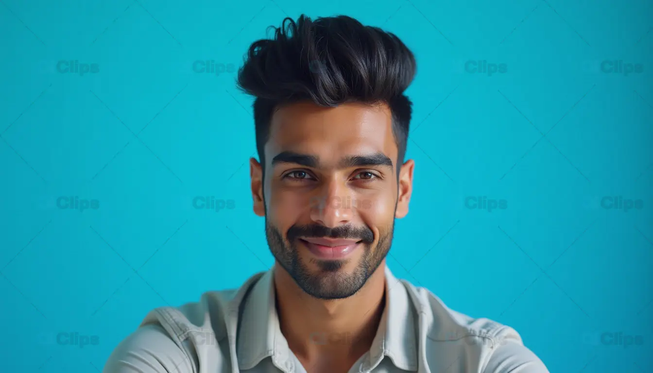 Smiling Young Man with Styled Hair