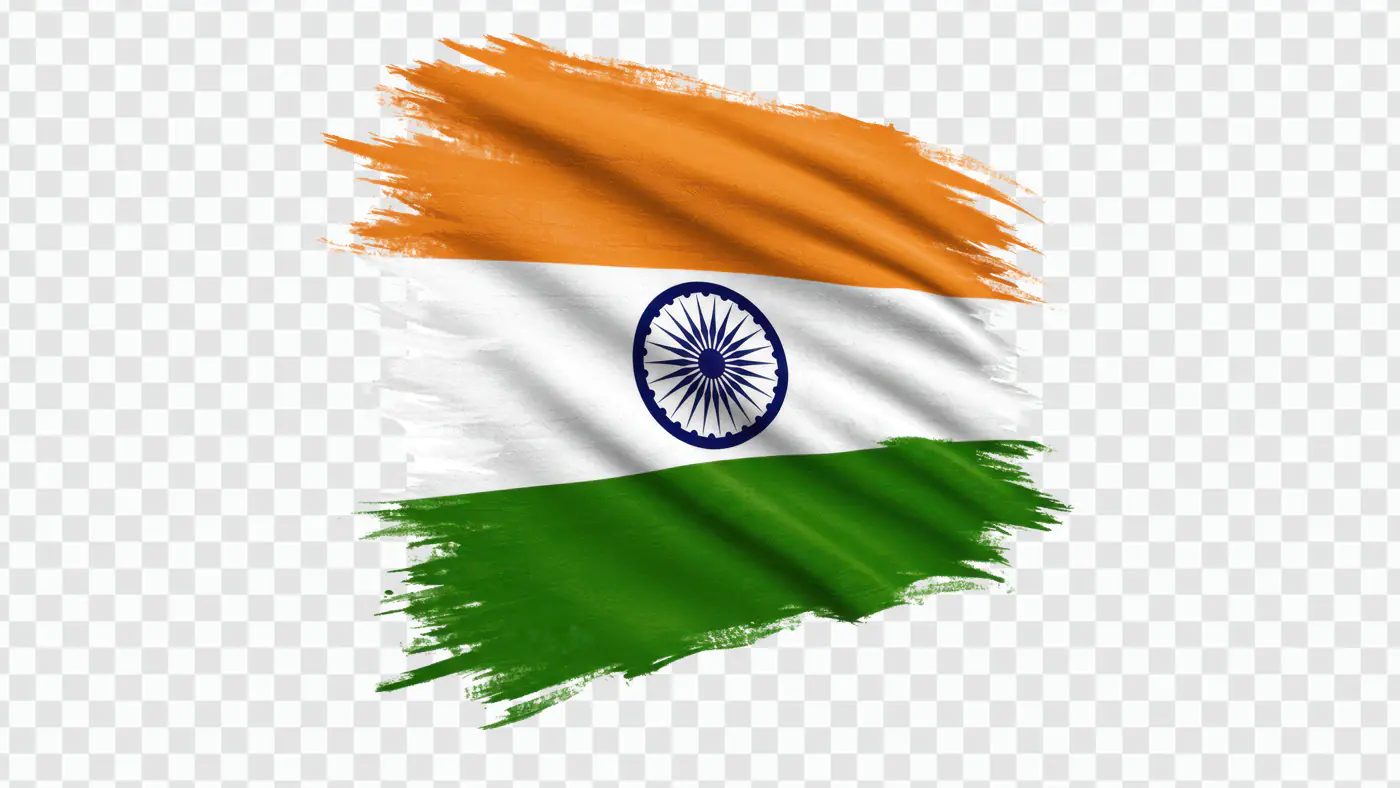 Artistic Indian Flag Brushstroke Design PNG Clipart