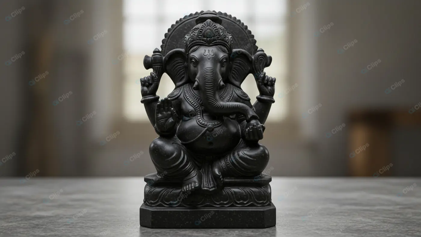 Ebony Ganesha: Serene Majesty