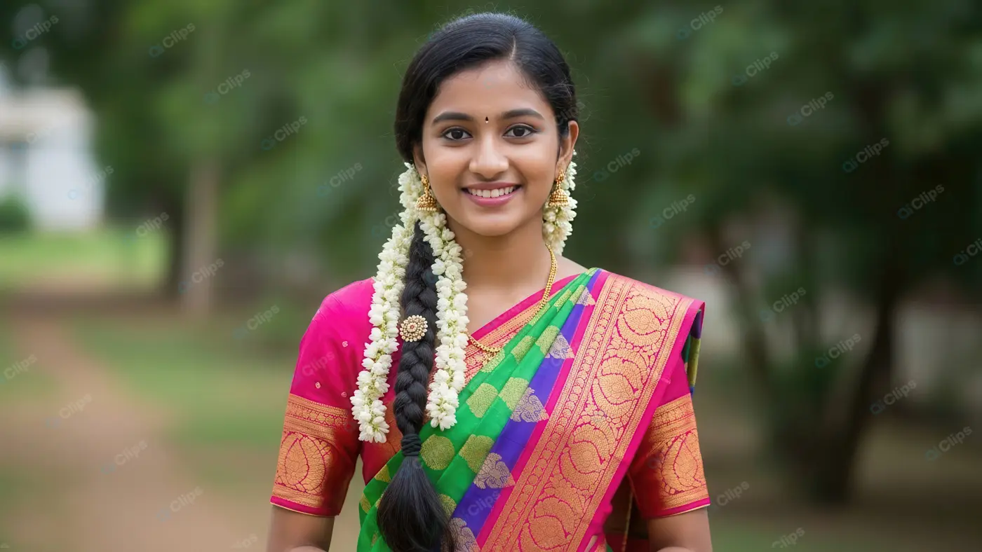 Serene South Indian Woman Portrait