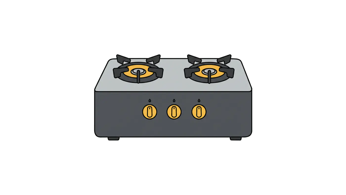 Dual Burner Gas Stove Vector