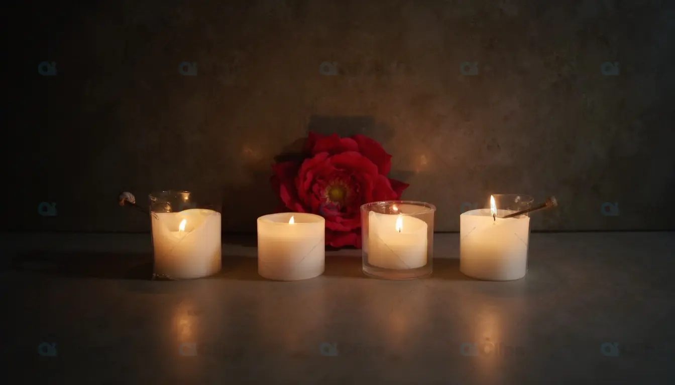 Candlelight with Red Rose