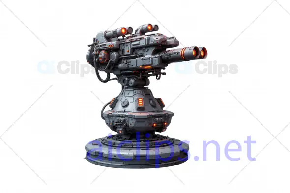 3D Sci-Fi Automated Turret Gun