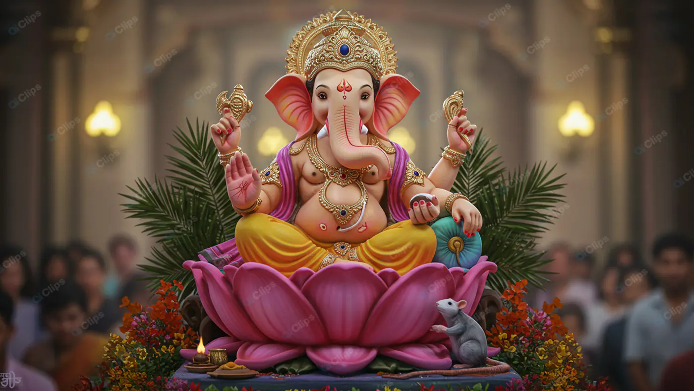 Ganesha's Radiant Lotus Throne