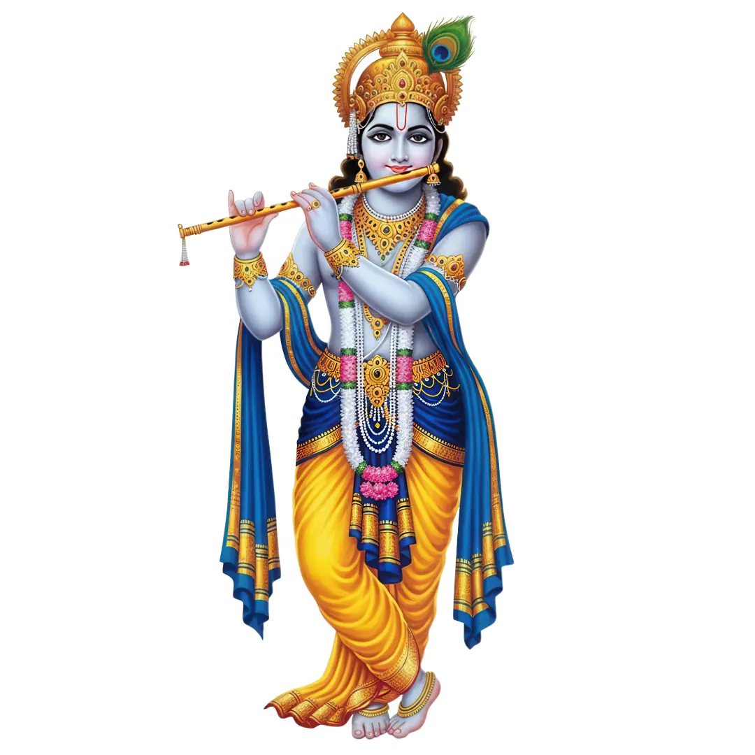 Radiant Lord Krishna Playing Flute PNG Clipart