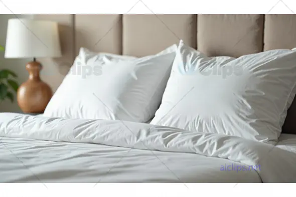 Elegant White Bed with Cushioned Headboard