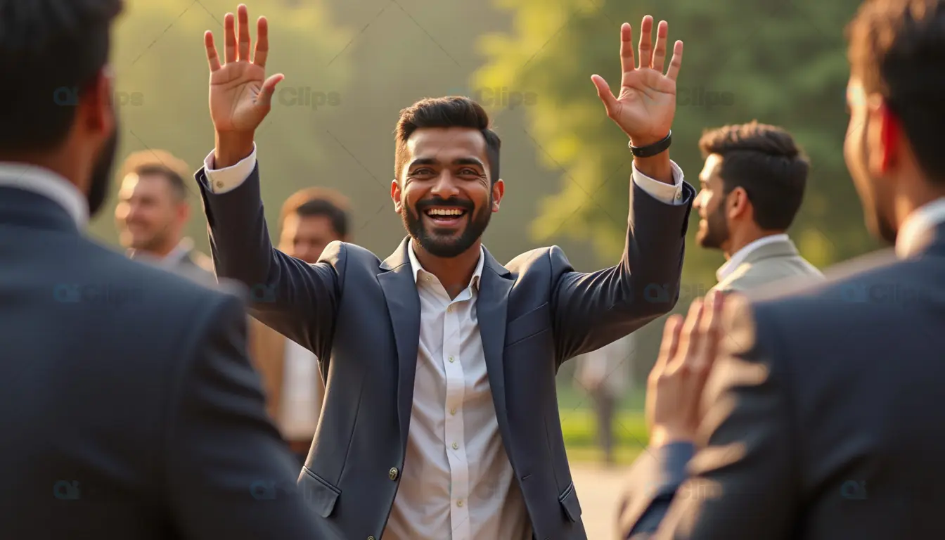 Excited Businessman Celebrating Success 1