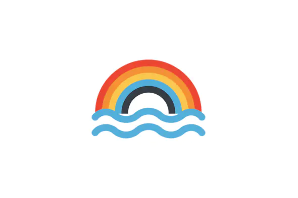 Minimalist Rainbow Ocean Icon