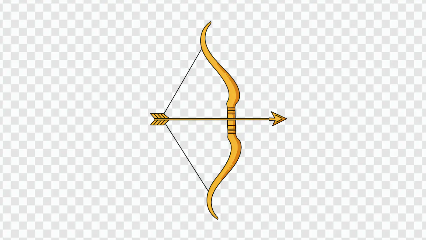 Golden Bow and Arrow Archery Weapon PNG