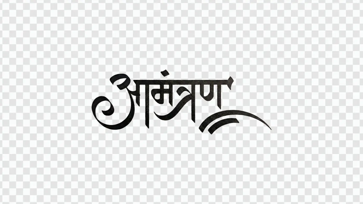 Aamantran Hindi Calligraphy Invitation Text Design PNG Clipart