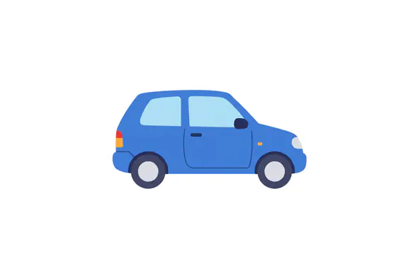 Blue Compact Hatchback Icon