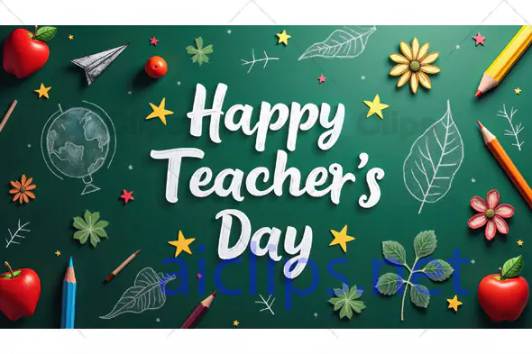 Happy Teacher's Day Chalkboard Design
