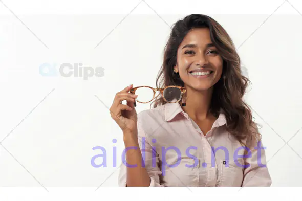 Smiling Woman Holding Glasses