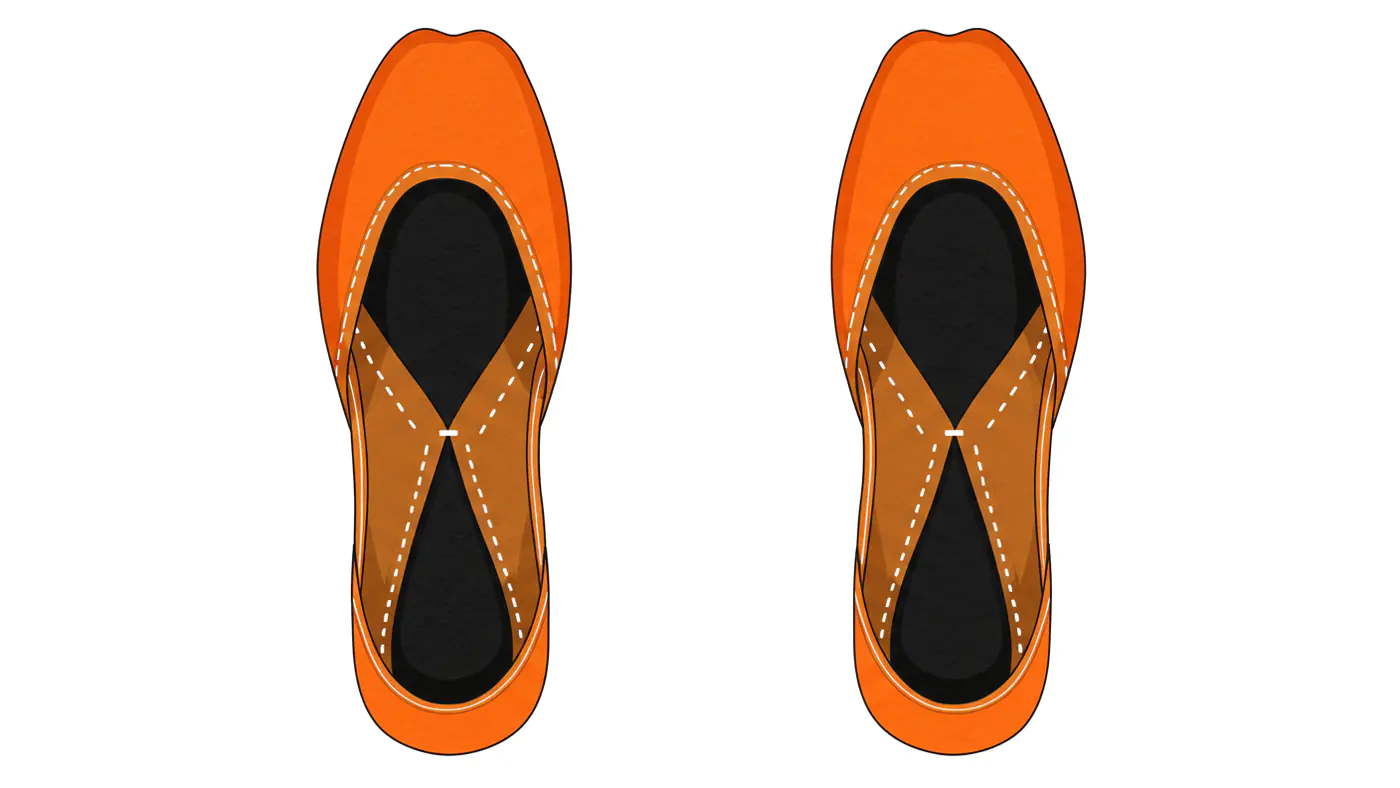 Vibrant Orange Juttis Vector