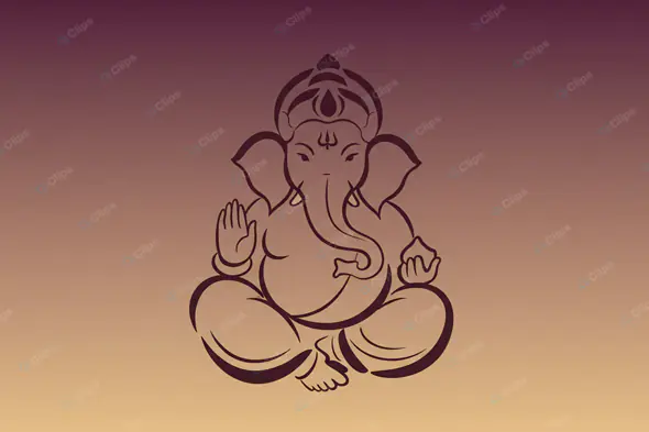 Serene Ganesha Silhouette on Gradient