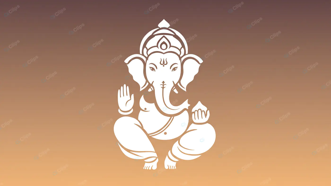 Ganesha Silhouette on Warm Gradient