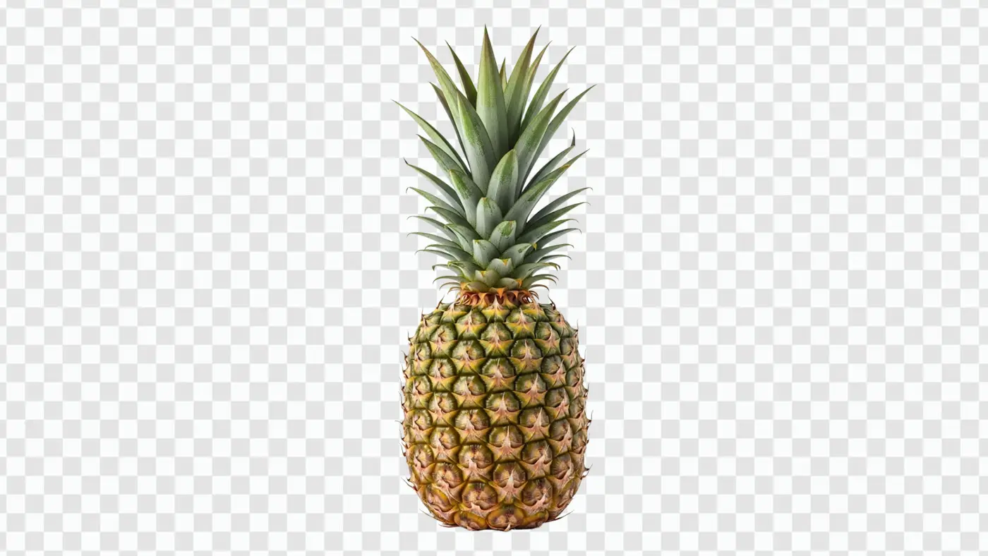 High-Resolution Ripe Tropical Pineapple Fruit PNG Clipart