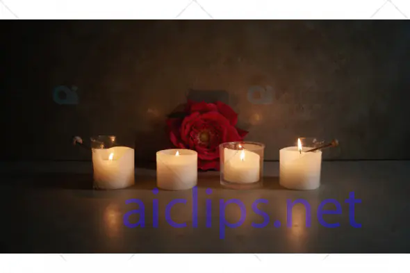 Candlelight with Red Rose