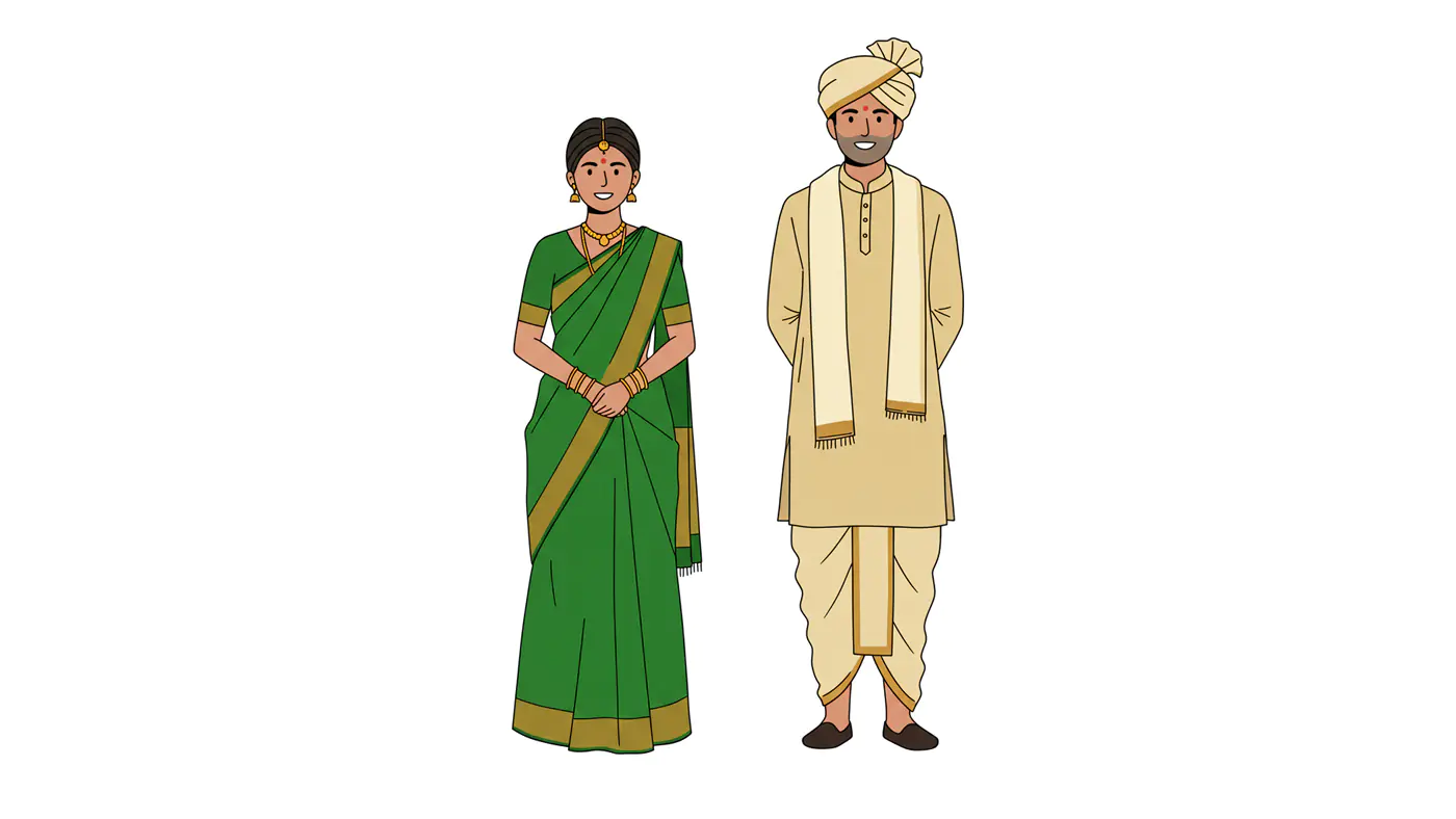 Traditional Indian Couple Vector
