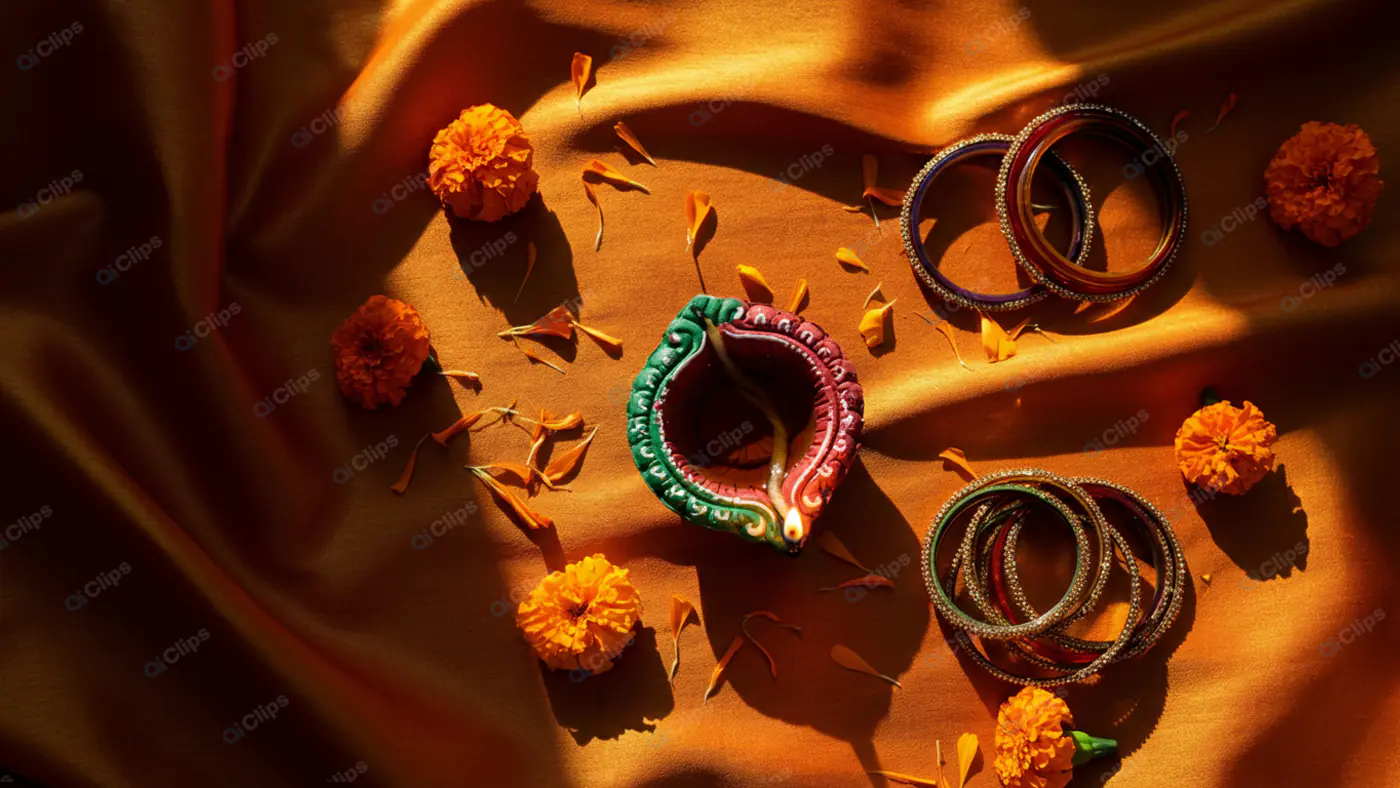 Vibrant Diwali Decorative Elements