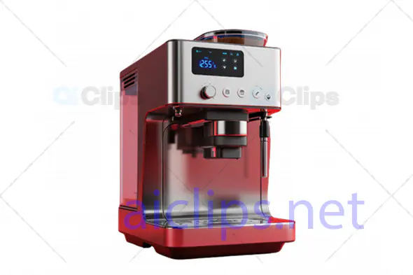 3D Modern Espresso Coffee Machine with LED Display