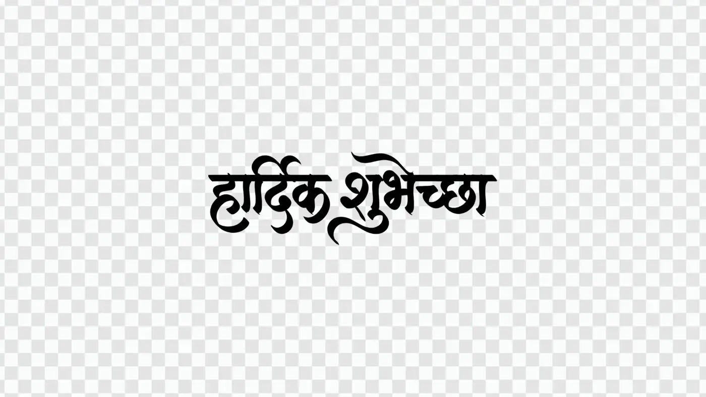 Hardik Shubhechha Hindi Calligraphy Best Wishes Clipart PNG | AIClips, image size:1400x788