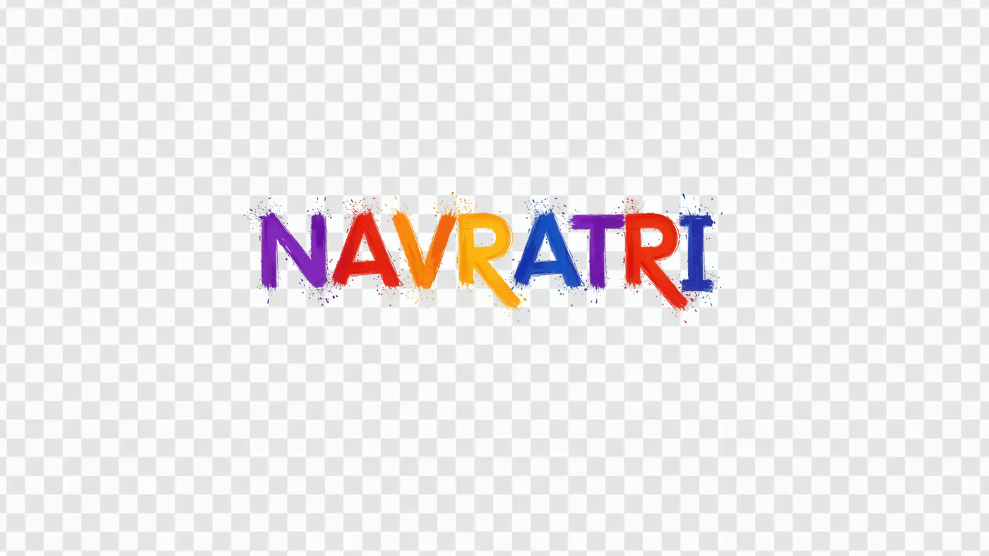 Colorful Navratri Text Splash Hindu Festival Celebration Graphics