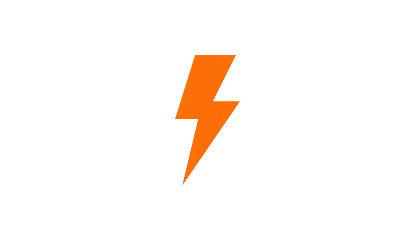 Vibrant Orange Lightning Bolt Icon