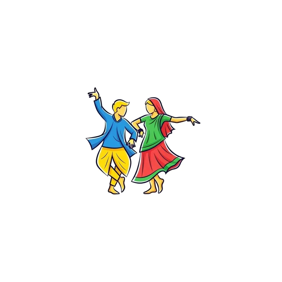 Colorful Indian Folk Dancers Performing Traditional PNG