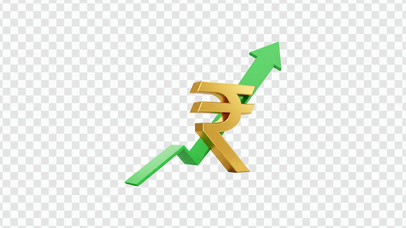 Indian Rupee Growth Arrow Financial Symbol PNG