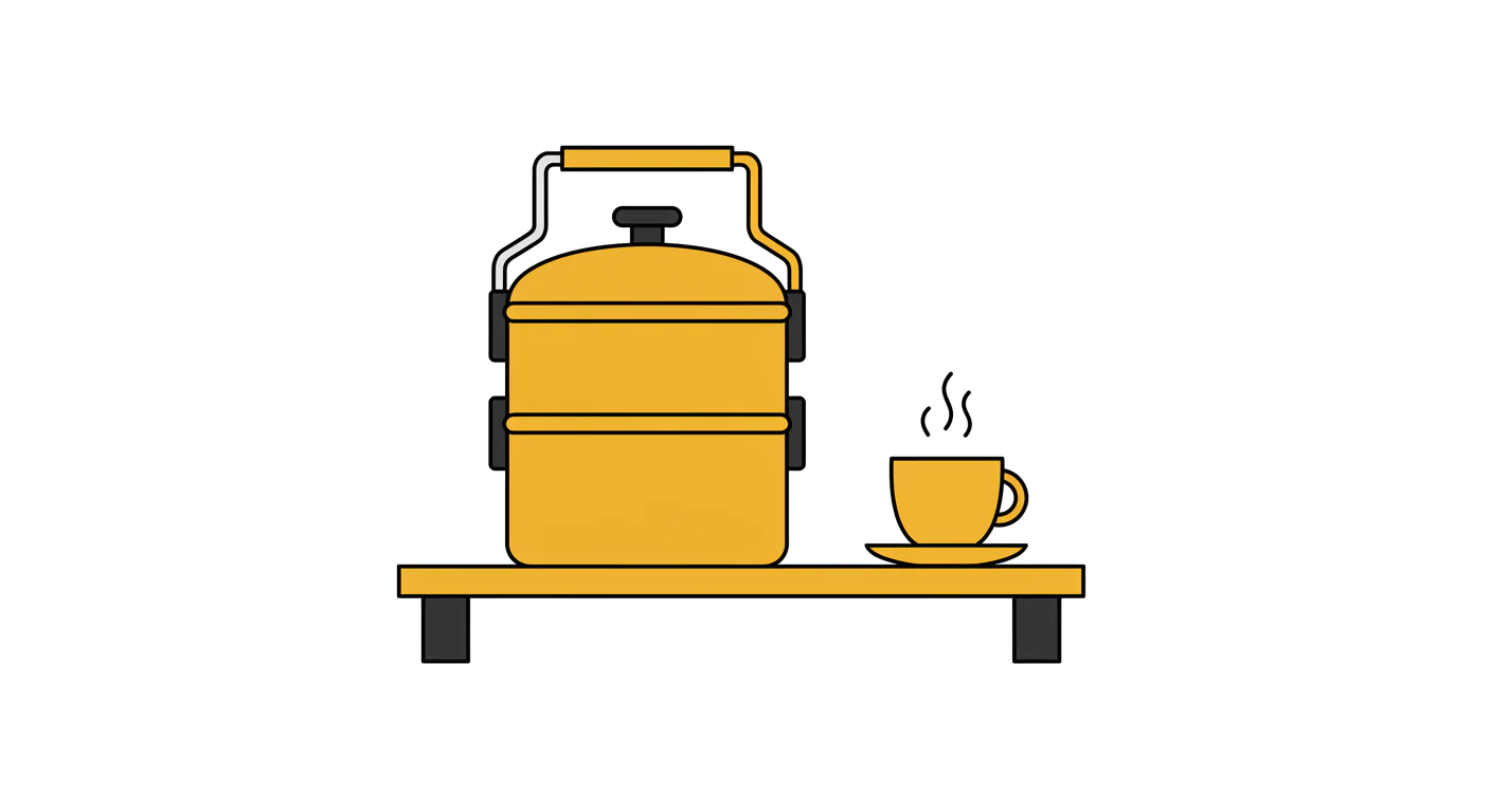 Minimalist Tiffin and Tea Vector