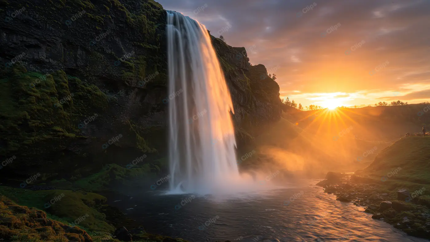 Golden Cascade at Dusk