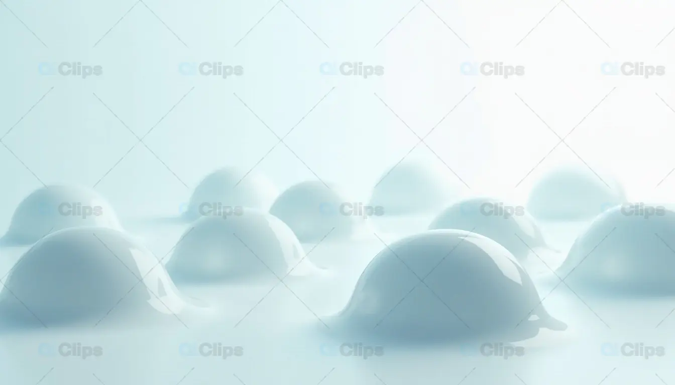 Glossy Minimalist Domes in White Futuristic Landscape