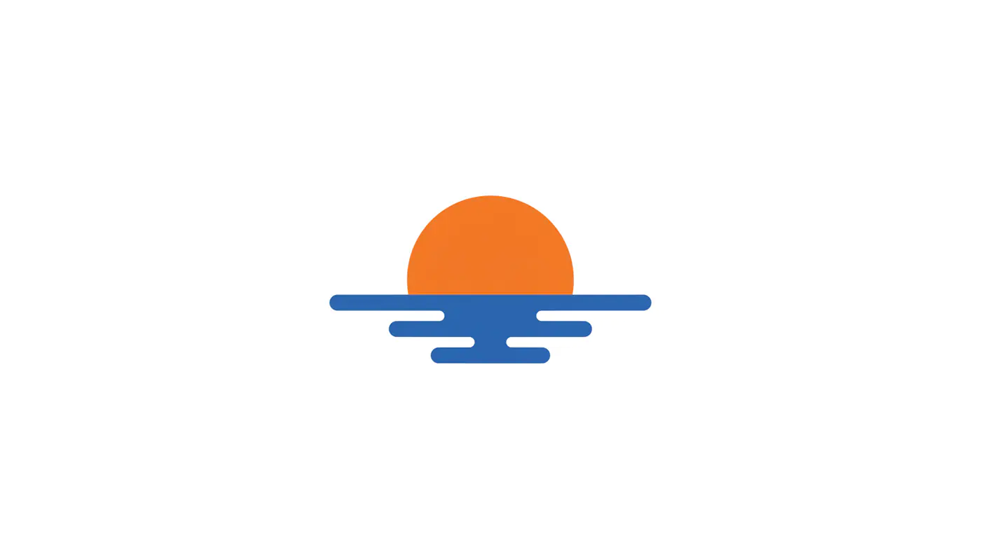 Stylized Ocean Sunset Icon
