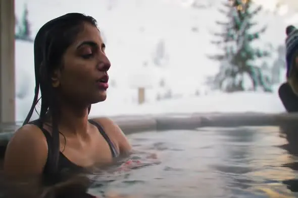 Serene Winter Pool Relaxation