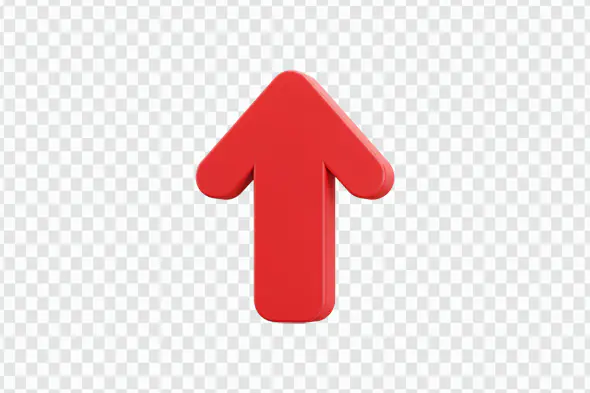 Glossy Red Upward Arrow Icon PNG Clipart