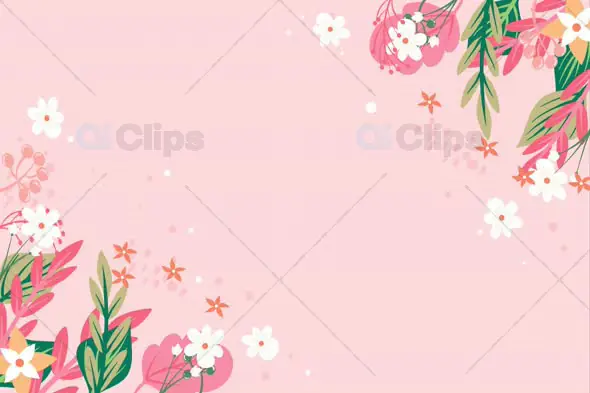 Elegant Floral Frame on Soft Pink Background