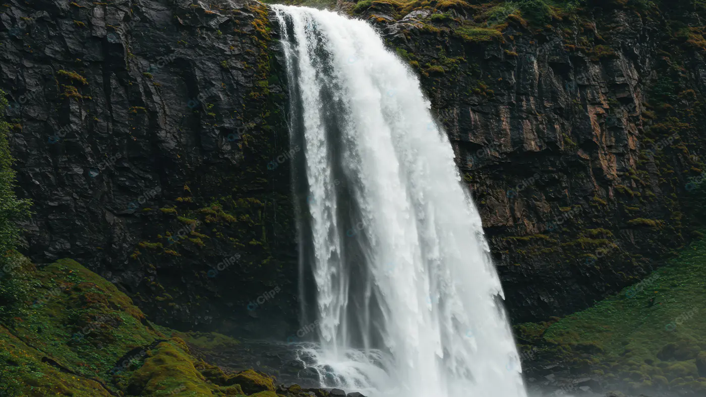 Majestic Cliff-Side Waterfall