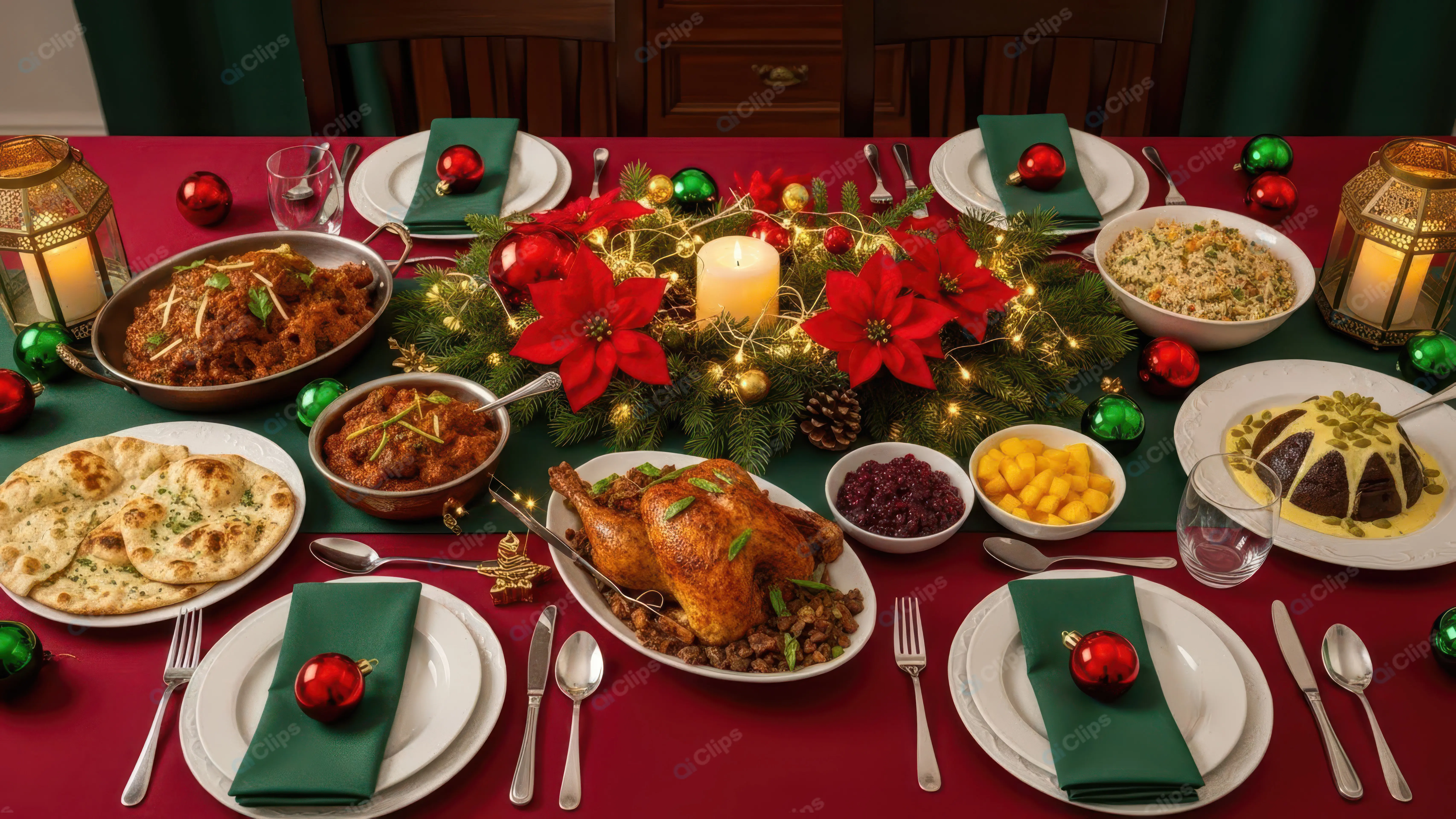 Lavish Indian-Fusion Christmas Dinner Table