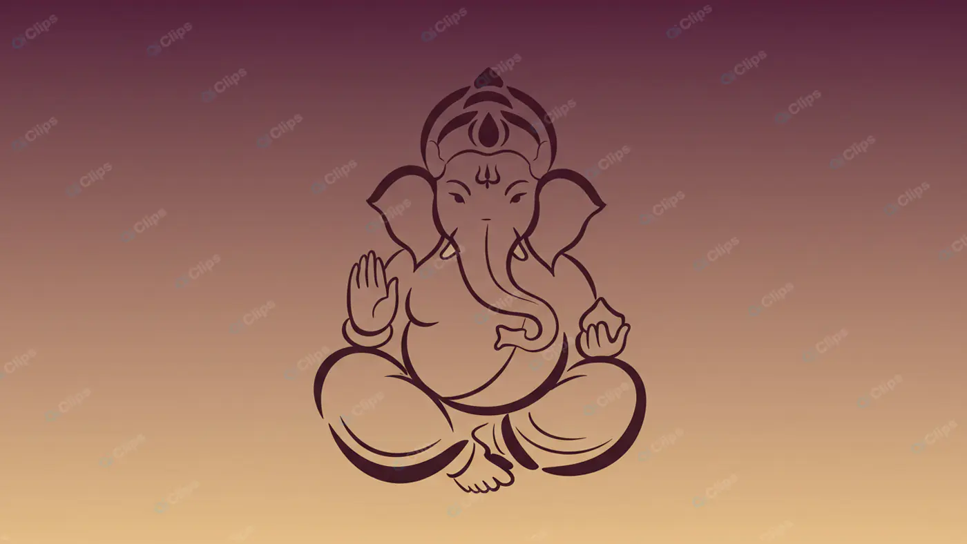 Serene Ganesha Silhouette on Gradient