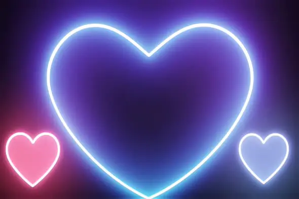 Neon Heart Trio Glow