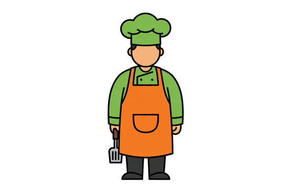 Colorful Cartoon Chef Vector