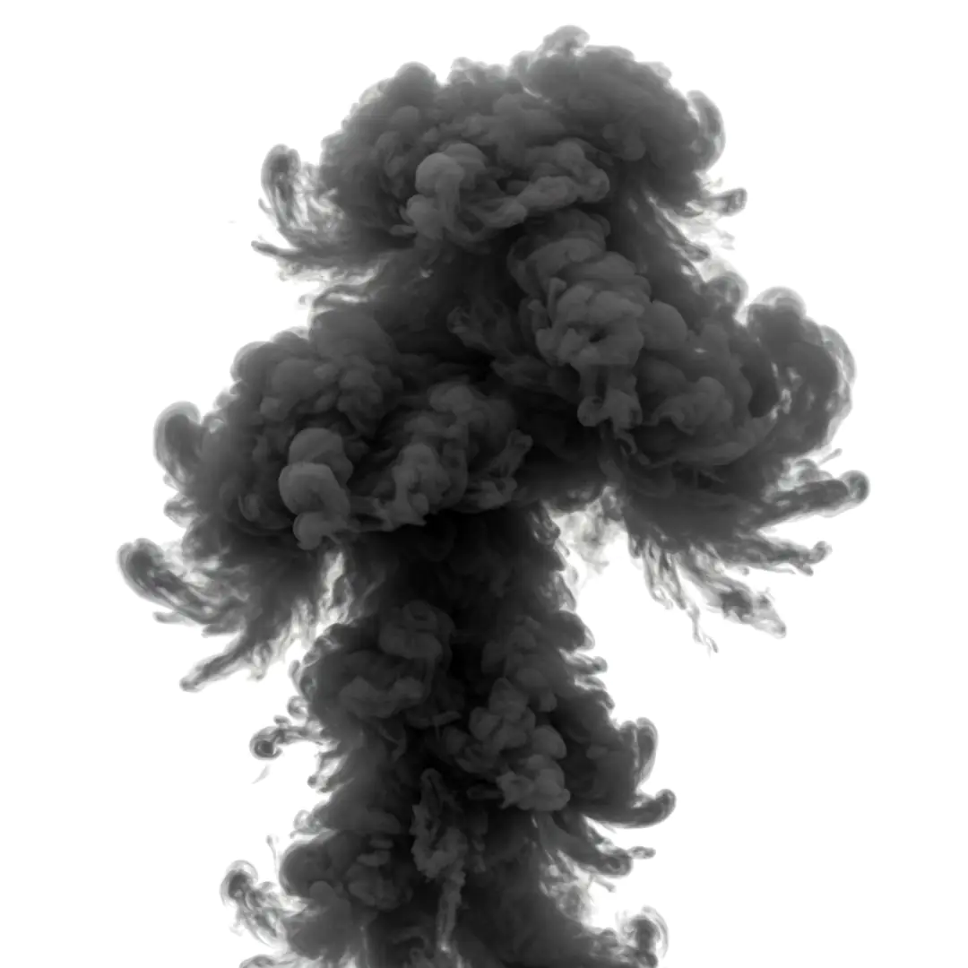 Ominous Dark Smoke Plume Rising PNG Clipart