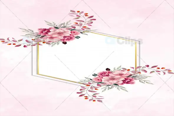 Elegant Floral Frame on Pink Background