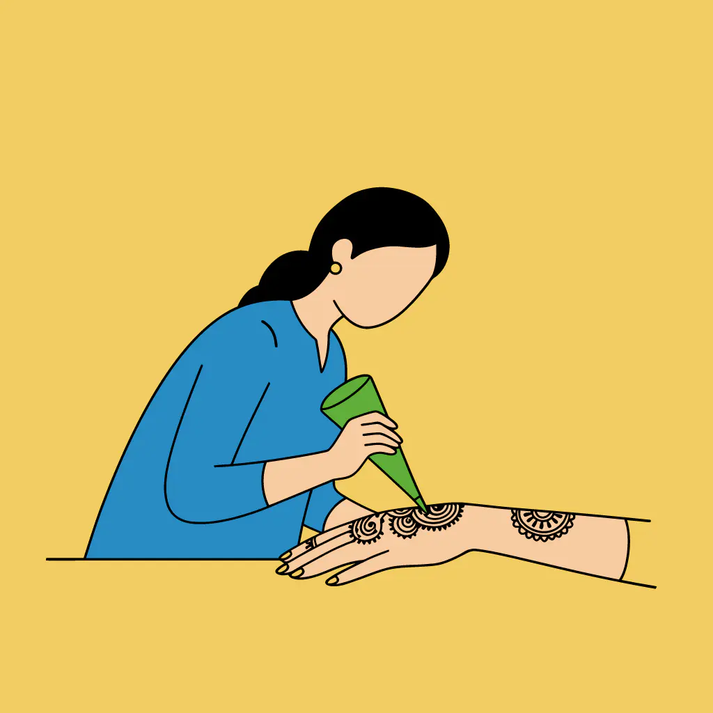 Mehndi Artist Vector Illustration