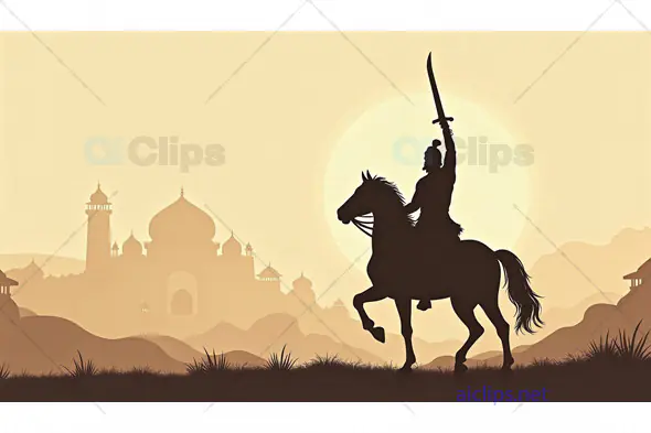 Historical Warrior on Horseback Silhouette