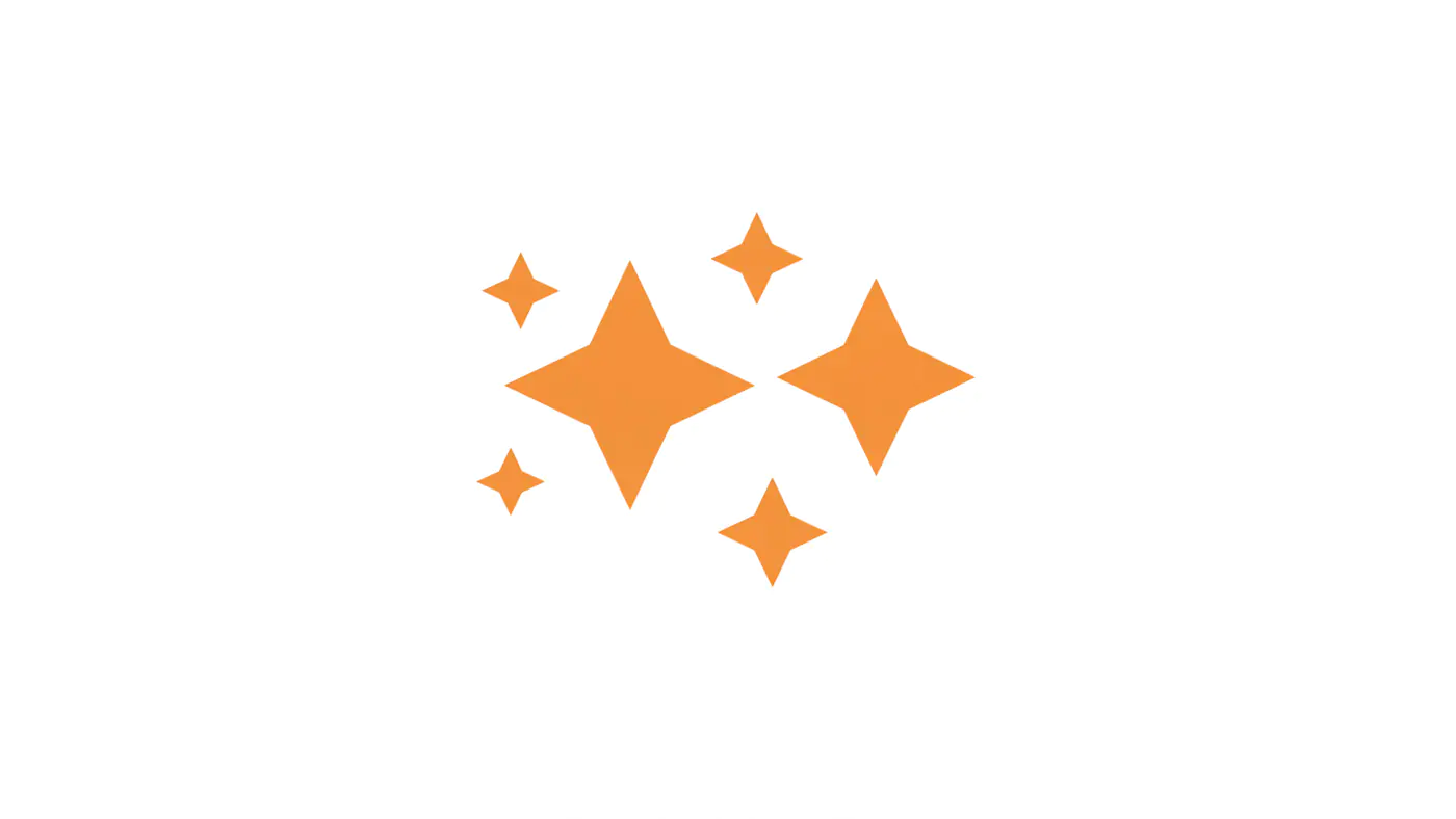 Sparkling Orange Stars Icon Set