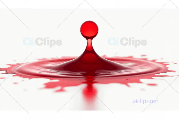 Red Liquid Splash Droplet