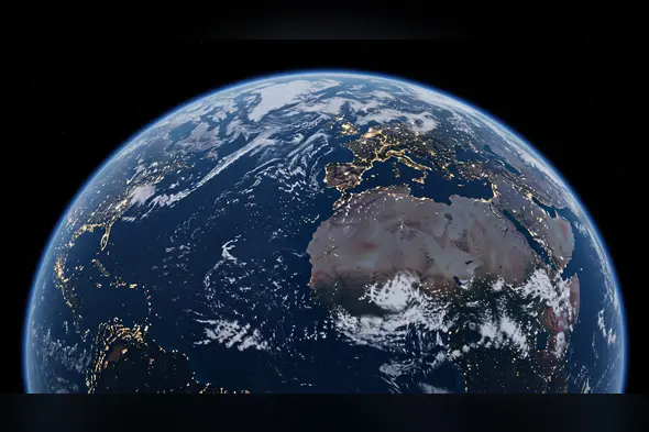 Earth from Space Showing Europe, Africa & the Middle East